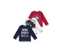 Chicco Set T-shirt Con Maniche Lunghe in cotone, Magliette Bambini e ragazzi, Rosso, 3 anni (pacco da 3)