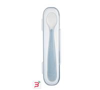 CHICCO SOFTLY SPOON CUCCHIAIO MORBIDO IN SILICONE GRIGIO 6M+ CON CUSTODIA