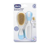 Chicco Spazzola e pettine morbide setole naturali colore Blu