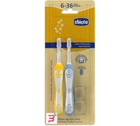 Chicco Toothbrush Set 6-36m spazzolino da denti per bambini Indigo-Mustard