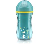 Chicco Sport Cup Bicchiere Antigoccia in Silicone per Bambini 14+ Mesi, 266 ml, Tazza Biberon Termica per Imparare a Bere, con Cannuccia Flessibile Resistente ai Morsi, Senza BPA, Azzurro