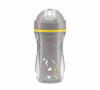 Chicco Sport Cup Bicchiere Antigoccia in Silicone per Bambini 14+ Mesi, 266 ml, Tazza Biberon Termica per Imparare a Bere, con Cannuccia Flessibile Resistente ai Morsi, Senza BPA, Grigio