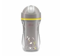 Chicco Sport Cup Bicchiere Antigoccia In Silicone Per Bambini 14+ Mesi 266 Ml Tazza Biberon Termica Per Imparare A Bere Con Cannuccia Flessibile Resistente Ai Morsi Senza Bpa Grigio