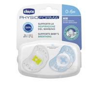 Chicco 105643866 ciuccio per bambino Ciuccio per bambini a flusso libero Ortodontico Silicone Blu, Trasparente