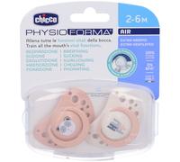 Chicco PhysioForma - Air Succhietto 2-6M Tettarella in Silicone Rosa, 2 Pezzi