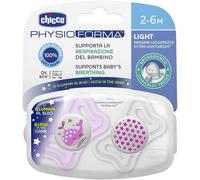 Chicco Succhietto Chicco Physioforma Light Lumi 2-6m, 2 pezzi