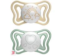 Chicco Physio Light Physio Forma Night ciuccio 2-6 m Gold/Green 2 pz