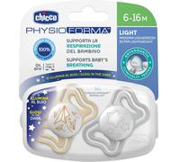Chicco Physio Light Physio Forma Night ciuccio 6-16 m Grey/Gold 2 pz