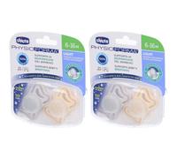 Chicco Succhietto Light Lumi Silicone 6-16m 2x1 St