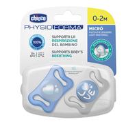 Chicco PhysioForma - Micrò Succhietto 0-2M Tettarella Silicone Azzurro, 2 Pezzi