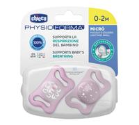 Chicco Succhietto Micro Rosa Silicone 2 Pezzi 0-2 Mesi