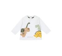 Chicco, T-Shirt a Maniche Lunghe con Stampa Dinosauri per Neonato (IT, età, 12 Mesi, Bianco)