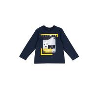 Chicco, T-shirt di cotone con manica lunga e stampa calcio, Blu (11/12 anni)