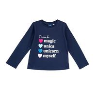 Chicco T-Shirt In Cotone, A Maniche Lunghe, T-shirt Bambine e ragazze, Blu, 3 anni