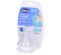 Chicco Tettarella Compatibile con Biberon Perfect 5, Benessere e Original Touch, 2+ Mesi, Anticolica,Tettarella Flusso Medio, per i Primi Mesi dei Bambini, in Silicone Soft Sense,Trasparente, 2 Pezzi
