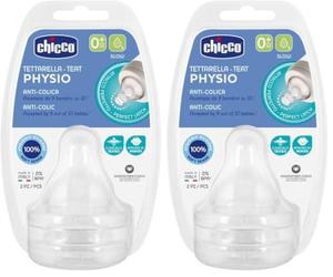 Chicco Tettarella Compatibile con Biberon Perfect 5, Benessere e Original Touch, Tettarella, 0+ Mesi, Anticolica, Flusso Lento, per Neoneati, in Silicone Soft Sense, Trasparente, 2 Pezzi