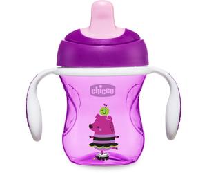 Chicco Train bicchiere salvagoccia con maniglie 6m+ Violet 200 ml