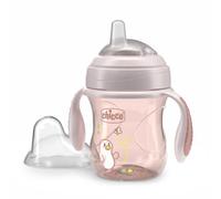 Chicco Transition Cup Bicchiere Antigoccia per Bambini 200ml, 1 Tazza Biberon 4+ Mesi per Imparare a Bere, con Beccuccio Ergonomico in Silicone, Doppia Valvola Anticolica, senza BPA - Rosa