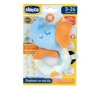 Chicco Trillino Morbido Elefante per Bambini, in Morbido Tessuto Riciclato, Con Sonaglio all'Interno, Facile da Afferrare, Accessorio per Passeggino o Seggiolino Auto, Facile da Agganciare, 3-24 Mesi
