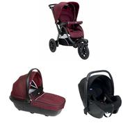 Chicco Trio Activ3, Passeggino 3in1, Comprende Passeggino Activ3 Con 3 Ruote, Navicella Ampia e Imbottita e Seggiolino Auto Kory Essential i-Size, Trio Noeonato, Burgundy Powder, 0 Mesi +