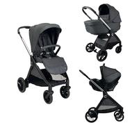CHICCO Trio Bellagio Comfort con Seggiolino Auto First-Seat Recline i-Size Black Satin Stand Lullaglide in Omaggio