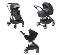 Chicco Trio Seety, Comprende Passeggino con Telaio Leggero, Navicella Ampia e Imbottita e Seggiolino Auto Kory Essential I-Size, Seduta Reversibile, Sistema Modulare Leggero e Compatto, 0M-4A, Grigio