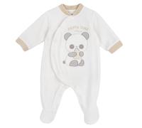 Chicco Tutina Con Apertura Frontale, In Ciniglia, Pigiama Unisex - Bimbi 0-24, Bianco (4), 9 mesi, Designed in Italy