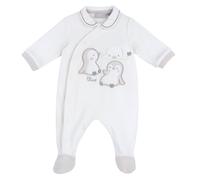 Chicco Tutina Con Apertura Frontale, In Ciniglia, Pigiama Unisex - Bimbi 0-24, Bianco (6), 3 mesi, Designed in Italy