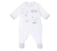 Chicco Tutina Con Apertura Patello, In Ciniglia, Pigiama Bimbo 0-24, Bianco, 3 mesi