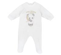 Chicco Tutina Con Apertura Patello, In Ciniglia Unisex - Bimbi 0-24, Bianco (3) 1M, 1 mesi, Designed in Italy