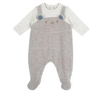 Chicco, Tutina girocollo in ciniglia a coste con apertura interno gamba, Beige, 3 mesi