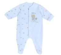 Chicco Tutina in Cotone, con Apertura Frontale e entrogamba Pigiamino per Bambino e Neonato, Azzurro (3), 3 Mesi Bimbo
