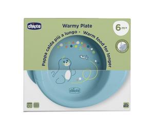 Chicco Warmy Plate Piatto per Pappa Calda 6m+ Azzurro, 1 pezzo