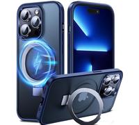 Chicfun 3 in 1 Blu Cover per iPhone 13 Pro con Supporto Compatible con MagSafe, NO.1 Protezione di Grado Militare Custodia iPhone 13 Pro Cover Case Silicone Antiurto Magnetica Traslucida Rigida