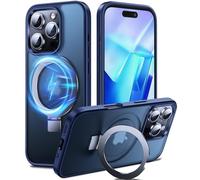 Chicfun 3 in 1 Blu Cover per iPhone 16 Pro con Supporto Compatible con MagSafe, NO.1 Protezione di Grado Militare Custodia iPhone 16 Pro Cover Case Silicone Antiurto Magnetica Traslucida Rigida