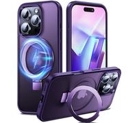 Chicfun 3 in 1 Viola Cover per iPhone 16 Pro con Supporto Compatible con MagSafe, NO.1 Protezione di Grado Militare Custodia iPhone 16 Pro Cover Case Silicone Antiurto Magnetica Traslucida Rigida