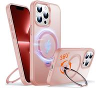 Chicfun 360 ° O-Ring MagStander per iPhone 13 Pro Case con supporto magnetico anello [Compatibile con MagSafe 360 ° Rotate Stand Ring Militare Shockproof] Magnete 13 Pro Cover Pink