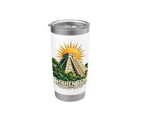 Chichen Itza Mexico Souvenir Vintage Piramide Maya Yucatan Bicchiere termico in acciaio inox doppia parete