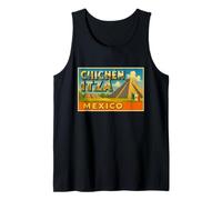 Chichen Itza Mexico Vintage Viaggio Souvenir Art Graphic Canotta