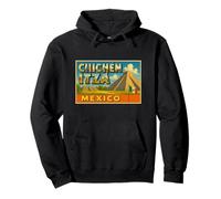 Chichen Itza Mexico Vintage Viaggio Souvenir Art Graphic Felpa con Cappuccio