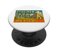 Chichen Itza Mexico Vintage Viaggio Souvenir Art Graphic PopSockets PopGrip Adesivo