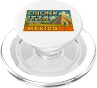 Chichen Itza Mexico Vintage Viaggio Souvenir Art Graphic PopSockets PopGrip per MagSafe