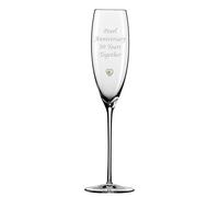 Chichi Gifts 2 Anniversario 30 Anni Insieme Coppia di Flute per Champagne con Perla Cuore Gem