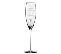 Chichi Gifts - Coppia di calici da champagne con cristalli per anniversario di 15 anni, con cuore in cristallo