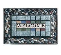 CHICHIC - Zerbino per ingresso grande, 60 x 76 cm, per porta d'ingresso e per esterni, resistente, con retro in gomma antiscivolo a basso profilo per garage, patio, rettangolare, stile A