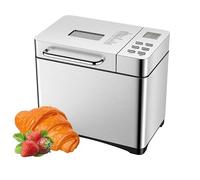 chichigo Macchina per il pane in acciaio inox, 17 in 1 da 2 libbre con dispenser di frutta secca, padella in ceramica antiaderente e pannello touch digitale, 3 dimensioni di pane