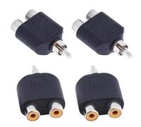 CHICHIYANG 4PCS Metallo Audio Video Splitter Adattatore Spine RCA Maschio a 2 RCA Femmina Connettori per Home Stereo System