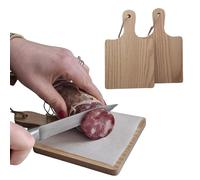 ChicHouse Set 2pcs mini taglieri da cucina in legno con manico ideali per piccoli antipasti, formaggi, salumi o come salva superfici e sottopentola. (2, Legno, Quadrato 19.6 x 12.3 x 1 cm)