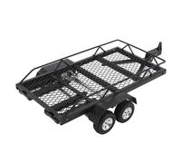 CHICIRIS 1 24 Rimorchio Cingolato RC, Rimorchio RC a Doppio Asse con Pianale in Metallo con Gancio e Rampa, Supporto per Attacco Universale per il Trasporto Dietro l'auto, per Utenti SCX24 FCX24