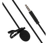 CHICIRIS 1,5 M di Microfono per Intervista a Lavalier Portatile per la Registrazione Professionale Dal Vivo del Telefono, un Morsetto/supporto per il Titolare Compatto, Facile da Usare, Ideale per